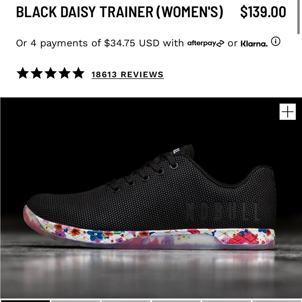 NoBull Women’s Black Daisy Trainers, sz 11.5